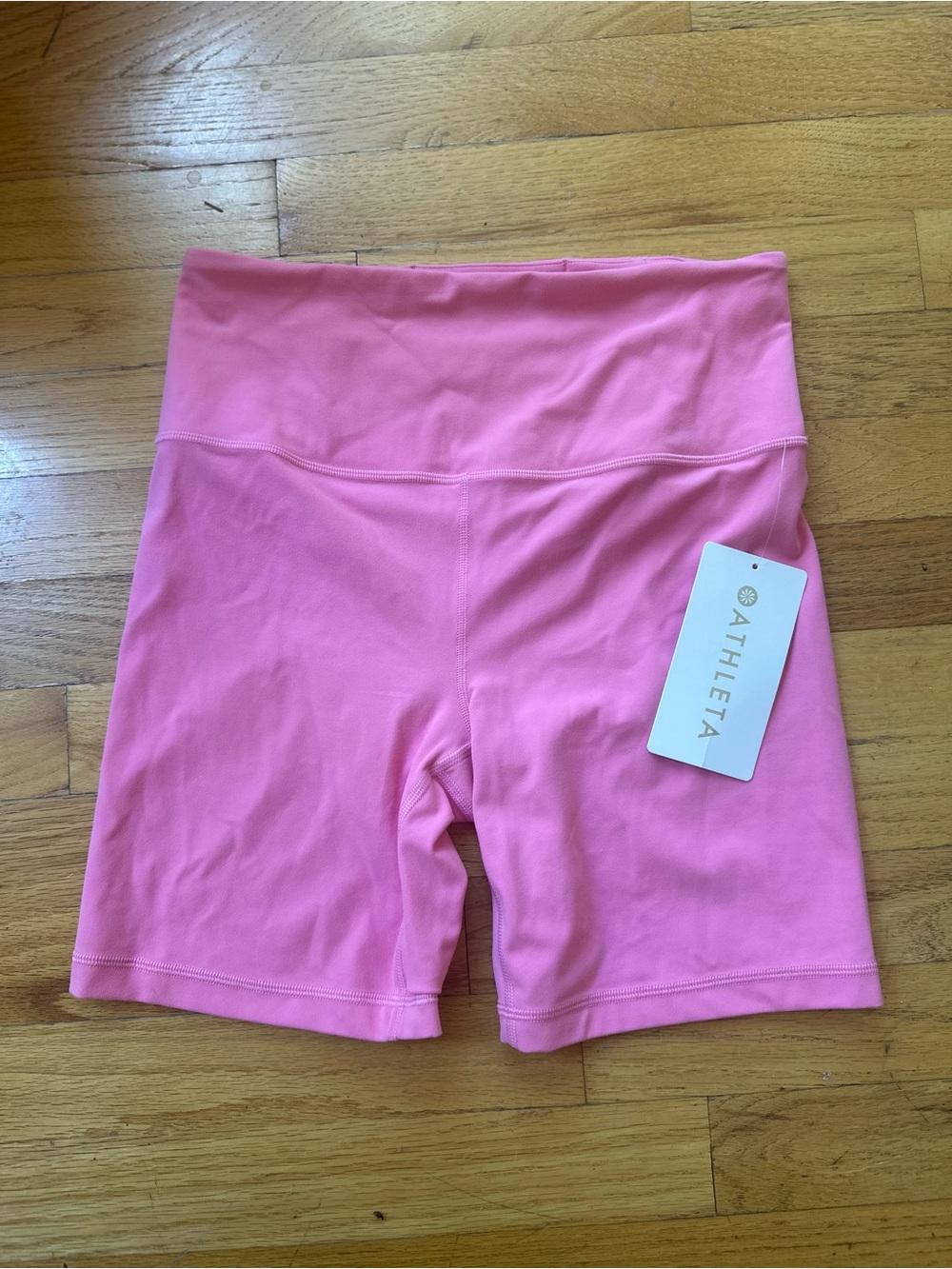 Athleta High-Rise Bubblegum Pink Women's Bike Shorts 7”